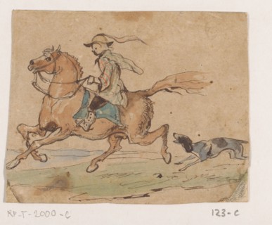 Rider on galloping horse, 1849. Creator: Johannes Tavenraat.