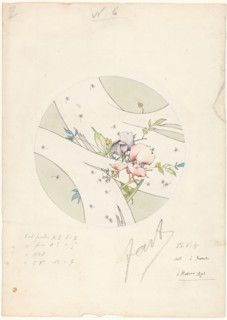Design for a dessert plate, part of a porcelain service for Piilivuyt, c.1889-c.1890. Creator: Jules-Auguste Habert-Dys.