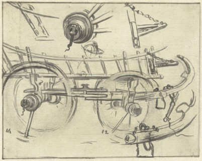 Parts of the construction of a farm wagon, 1770-1825. Creator: Simon Andreas Krausz.
