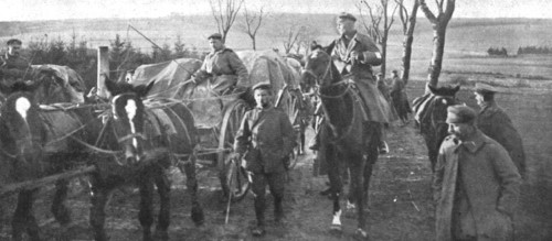 'Ils S'en Vont; Convoi conduit par un officier', 1918. Creator: Unknown.