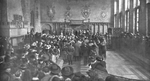 'En Belgique delivree; La reception des souverains belges, le 12 novembre 1918. a l'hotel..., 1918. Creator: Unknown.
