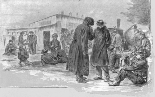 'La vie de nos prisonniers; la grande rue de camp de Langensalza, en Saxe, lieu de reunion... Creator: Unknown.
