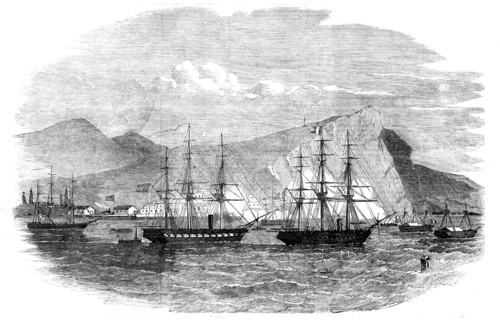 Arica, in Peru, attacked by the Squadron of General Viranco, 1857. Creator: Unknown.