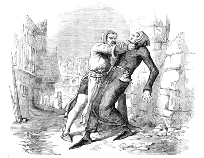 The Caorsin seizing Master Walter by the Throat, 1857. Creator: Unknown.