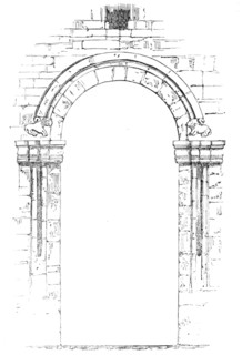 Ancient Arch in St. Benedict's Church, Cambridge, 1857. Creator: Unknown.