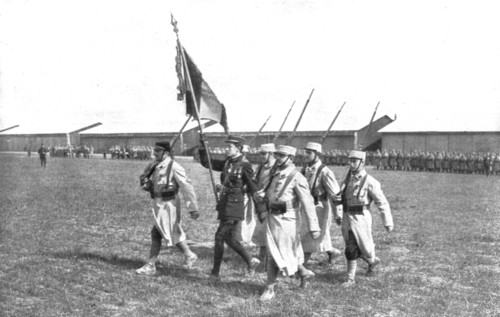 ''Le Drapeau de L'Aviation; Le dradeau de l'aviation porte par Guyemer, alors sous..., 1916. Creator: Unknown.