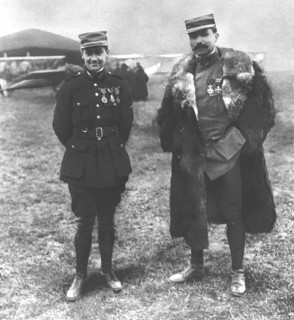 ''Combat Aerien; Guynemer, sergent, photographie avec le capitaine Brocard..., 1916. Creator: Unknown.