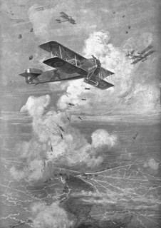 ''Combat Aerien; Un Bombardement Aerien; Avion Breguet Lancant ses bombes de 90', 1918. Creator: Unknown.