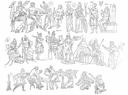 Figures from the Painted Vase of Darius, 1857. Creator: Unknown.