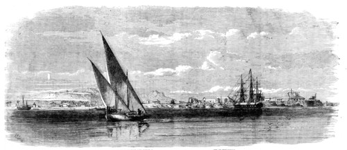 Bassadore, the British Station and Depot, in the Persian Gulf - from a sketch by an officer..., 1857 Creator: Richard Principal Leitch.