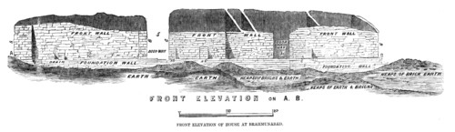 Front elevation of house at Brahmunabad, 1857. Creator: Unknown.