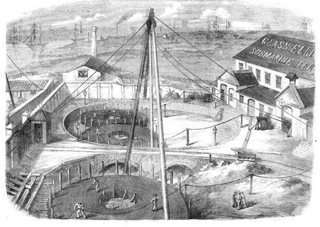 The Atlantic Cable, ready for shipment, Morden Wharf, East Greenwich, 1857. Creator: Unknown.