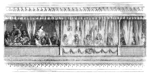 The Queen and Princes of Oude and Suite at Drury-Lane Theatre, 1857. Creator: Unknown.