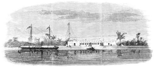 Sketches in the Persian Gulf - Margill, the Residence of the British Consul, near Bussorah, 1857. Creator: Unknown.