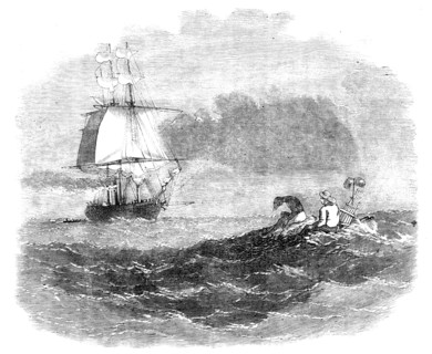 Rescue of Capt. Baker and a Seaman by the Royal Mail Steamer "England", 1857. Creator: Unknown.