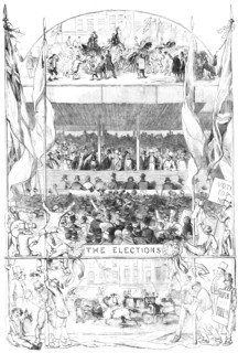 Scenes from the Elections - drawn by George Thomas, 1857. Creator: Unknown.