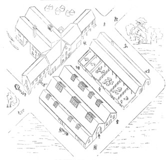Plan of New Farm Buildings at Shirburn, Oxon., 1857. Creator: Unknown.