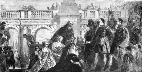 The Family of Darius Before Alexander - in the National Gallery - painted by Paul Veronese, 1857. Creator: Henry Duff Linton.