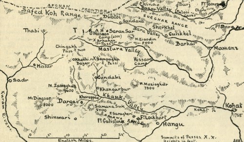 'Map of the Tirah Campaign', c1900. Creator: Unknown.