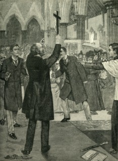 'The Agitation Against Ritualism: Mr. Kensit's Violent Protest in a West End Church', c1900. Creator: Arthur Herbert Buckland.