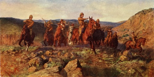 '"In Sight": Lord Dundonald's Dash on Ladysmith, February 28, 1900', by Lucy E. Kemp-Welch', c1900. Creator: Andre & Sleigh.