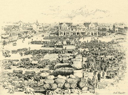 'Morning Market, Johannesburg', c1900. Creator: A.E. Huitt.