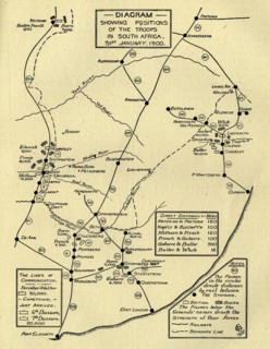 'Diagram Showing Positions of the Troops in South Africa, 31st January 1900', (c1900).  Creator: Unknown.