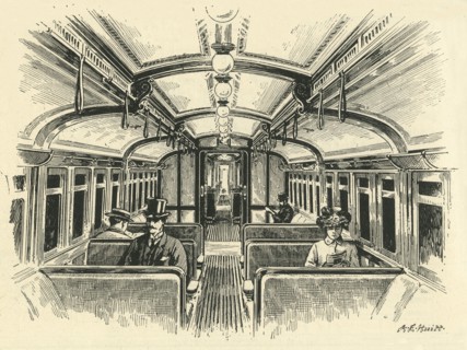 'In the "Twopenny Tube" -  The Central London Railway', c1900. Creator: A.E. Huitt.
