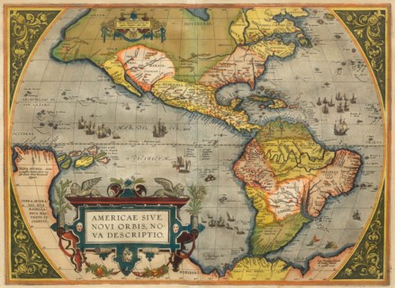 Americae Sive Novi Orbis Nova Descripto. From Theatrum Orbis Terrarum, 1572. Creator: Ortelius, Abraham (1527-1598).