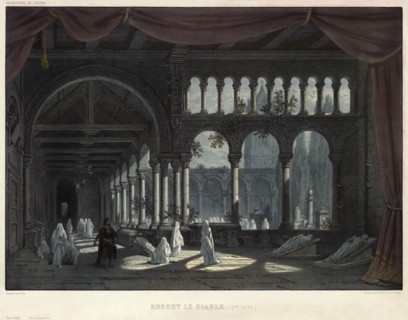 Ballet of the Nuns in the Opera "Robert Le Diable" by Giacomo Meyerbeer, 1831. Creator: Cicéri, Eugène (1813-1890).