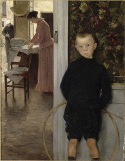 Enfant et femme dans un intérieur, c.1890. Creator: Mathey, Paul (1844-1929).