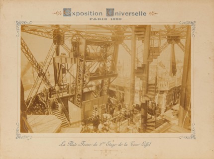 Exposition universelle, Paris 1889. La Plate Forme du 2me Etage de La Tour Eiffel, 1889. Creator: Anonymous.