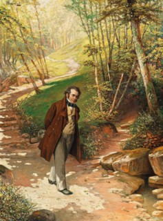 Franz Schubert walking in the Vienna Woods. Creator: Priechenfried, Alois Heinrich (1867-1953).
