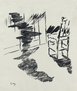 Illustration for the poem "Le Corbeau (The Raven)" by Edgar Allan Poe, 1875. Creator: Manet, Édouard (1832-1883).