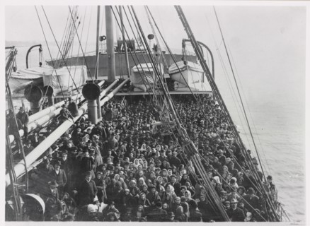 Immigrants at the New York Harbor, c.1900. Creator: Levick, Edwin (1869-1929).