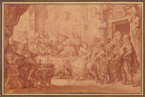 Interior with a wedding party. From the Life of Henry IV. Creator: Cochin, Charles-Nicolas, the Younger (1715-1790).