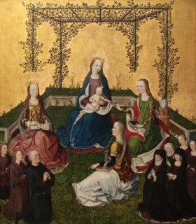 Madonna with Child in rose arbor, ca 1470. Creator: Master of the Life of the Virgin (active 1463-1490).