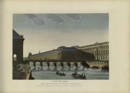 Pont des Arts, Alligné sur le Vieux Louvre et sur le Dôme des Quatre Nations, 1817-1824. Creator: Courvoisier-Voisin, Henri (1757-1830).