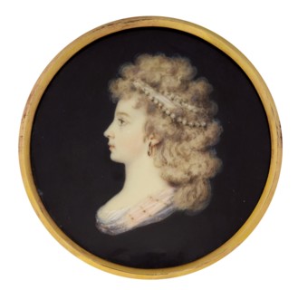 Portrait of Empress Elizabeth Alexeievna, Princess Louise of Baden (1779-1826), ca 1792. Creator: Ritt, Augustin Christian (1765-1799).