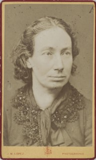 Portrait of Louise Michel (1830-1905), c.1870. Creator: Photo studio J.M. Lopez, Paris  .