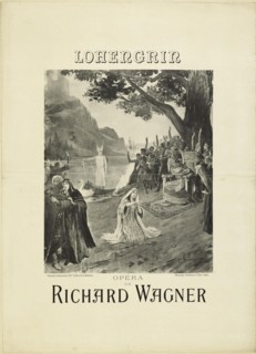 Poster for the opera Lohengrin by Richard Wagner, 1891. Creator: Rochegrosse, Georges Antoine (1859-1938).
