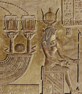 Relief of Cleopatra VII as Goddess Hathor, ca 69-30 BC. Creator: Ancient Egypt.