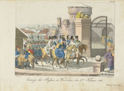 Russian army entering Warsaw in 1813, after 1813. Creator: Nusbiegel, Johann (ca 1750-1833).