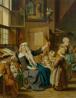 School class with teacher, 1733. Creator: Horemans, Jan Josef, the Younger (1714-1790).