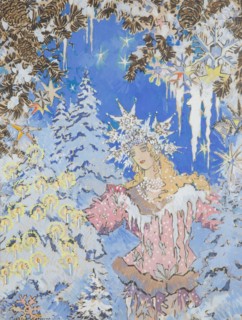 Snow Maiden. Costume design for the opera "Snow Maiden" by N. Rimsky-Korsakov. Creator: Korovin, Konstantin Alexeyevich (1861-1939).