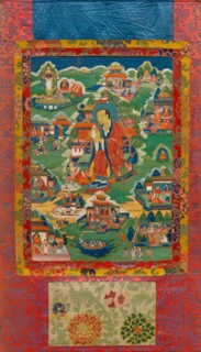 Thangka of Arhat Abheda, 19th century. Creator: Tibetan culture.