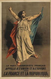 The French Communist Party calls to the union and effort for France and the Republic, 1946. Creator: Gill, André, (after) (1840-1885).