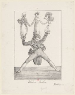 Théâtre Italien. Rossini soutenant Manuel Garcia dans Otello, Mme Fodor dans Rosine et..., 1821. Creator: Delacroix, Eugène (1798-1863).