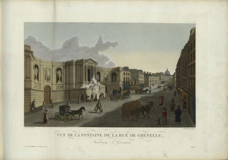 Vue de la fontaine de la rue de Grenelle faubourg Saint-Germain, 1817-1824. Creator: Courvoisier-Voisin, Henri (1757-1830).