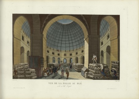 Vue de la halle au blé et de sa belle coupole, 1817-1824. Creator: Courvoisier-Voisin, Henri (1757-1830).